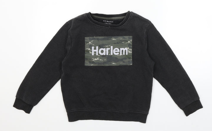 Primark Boys Black   Pullover Sweatshirt Size 9-10 Years  - Harlem