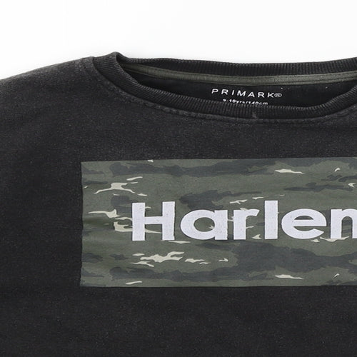 Primark Boys Black   Pullover Sweatshirt Size 9-10 Years  - Harlem