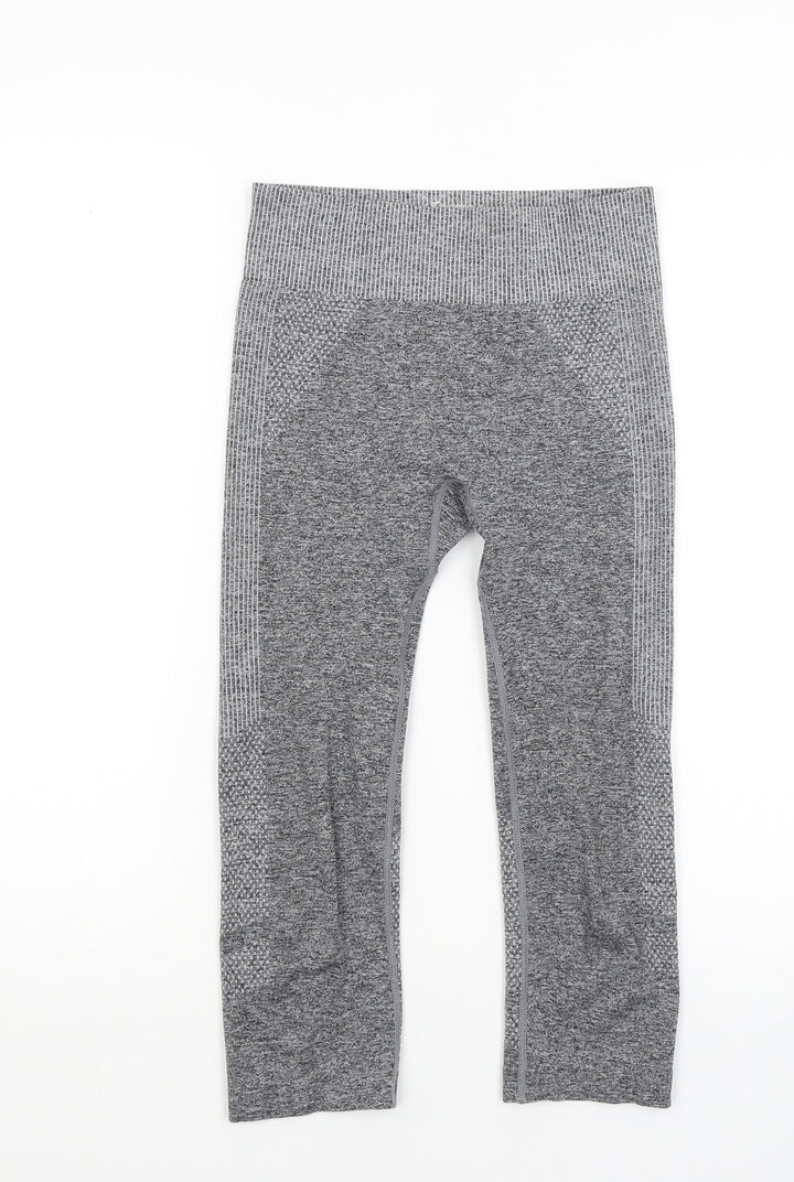Workout Womens Grey Cropped Leggings Size 8