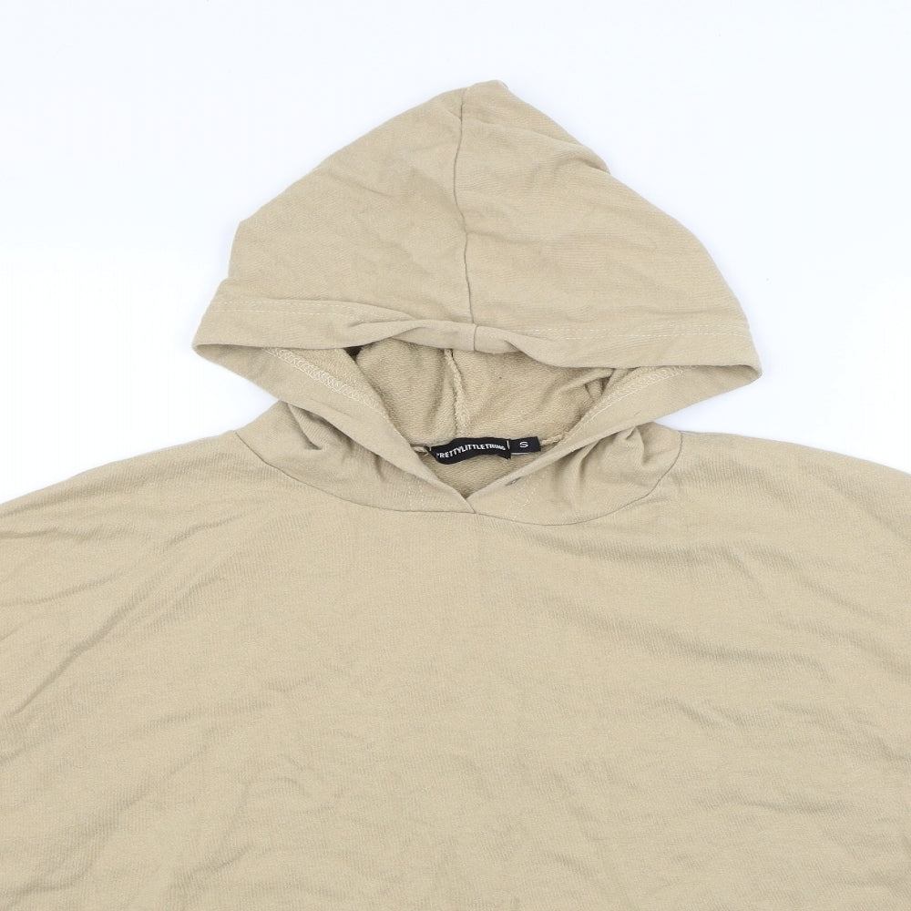 Pretty Little Thing Womens Beige   Pullover Hoodie Size S