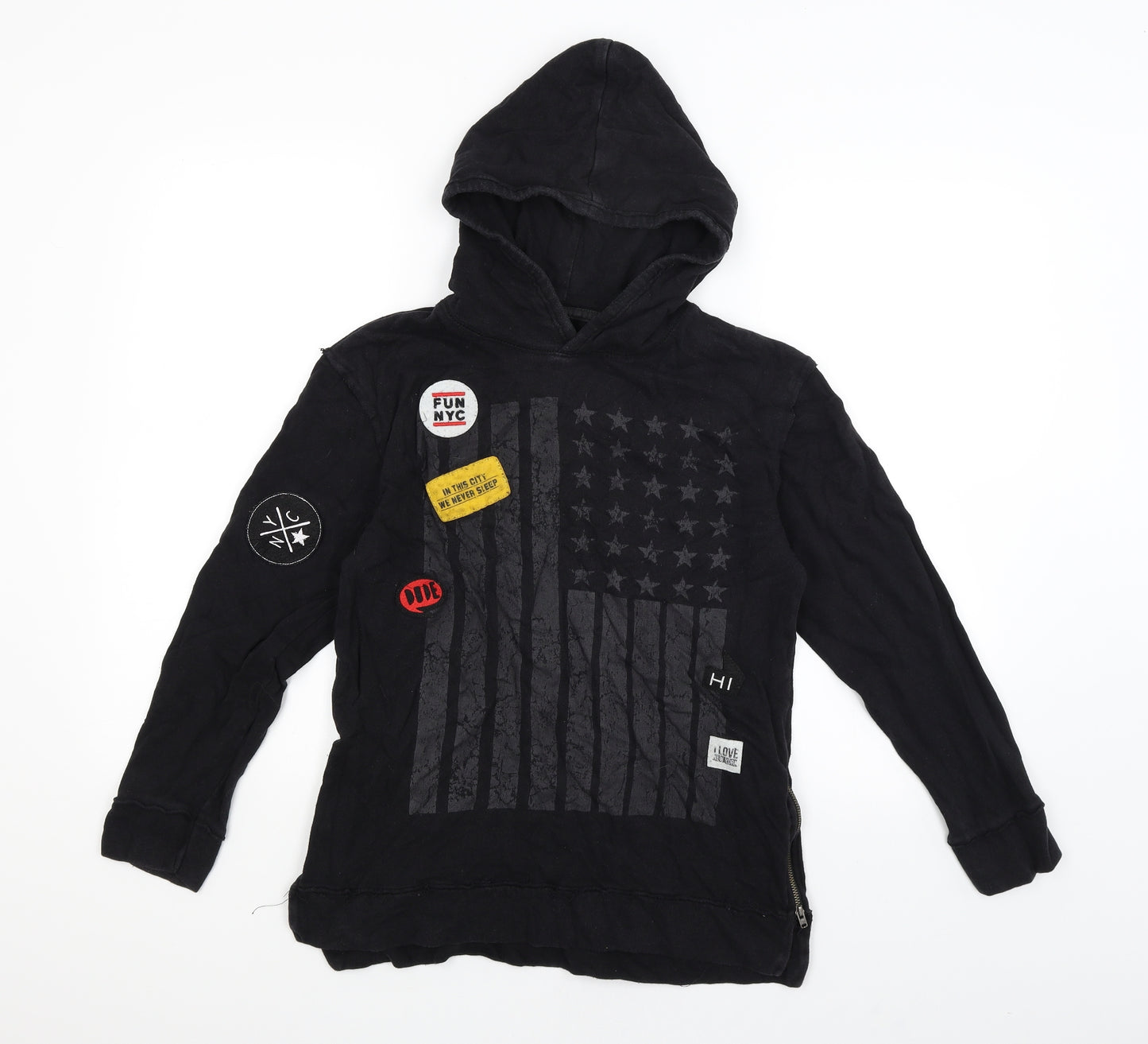 Zara Boys Black   Pullover Hoodie Size 11-12 Years