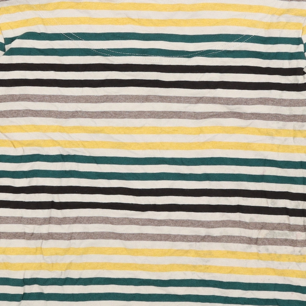 Maine Womens Beige Striped  Basic T-Shirt Size 14