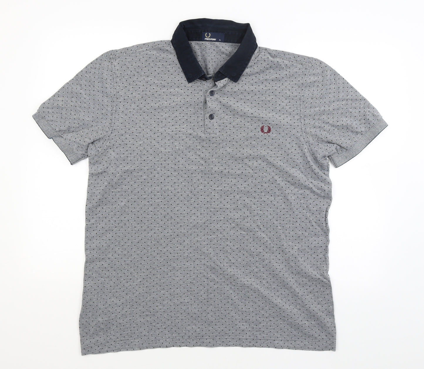 Fred Perry Mens Grey Spotted   Polo Size XL