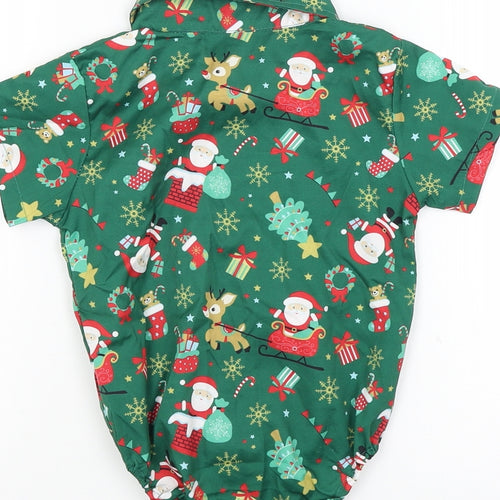 Preworn Girls Green   Bodysuit One-Piece Size 3-4 Years  - Christmas