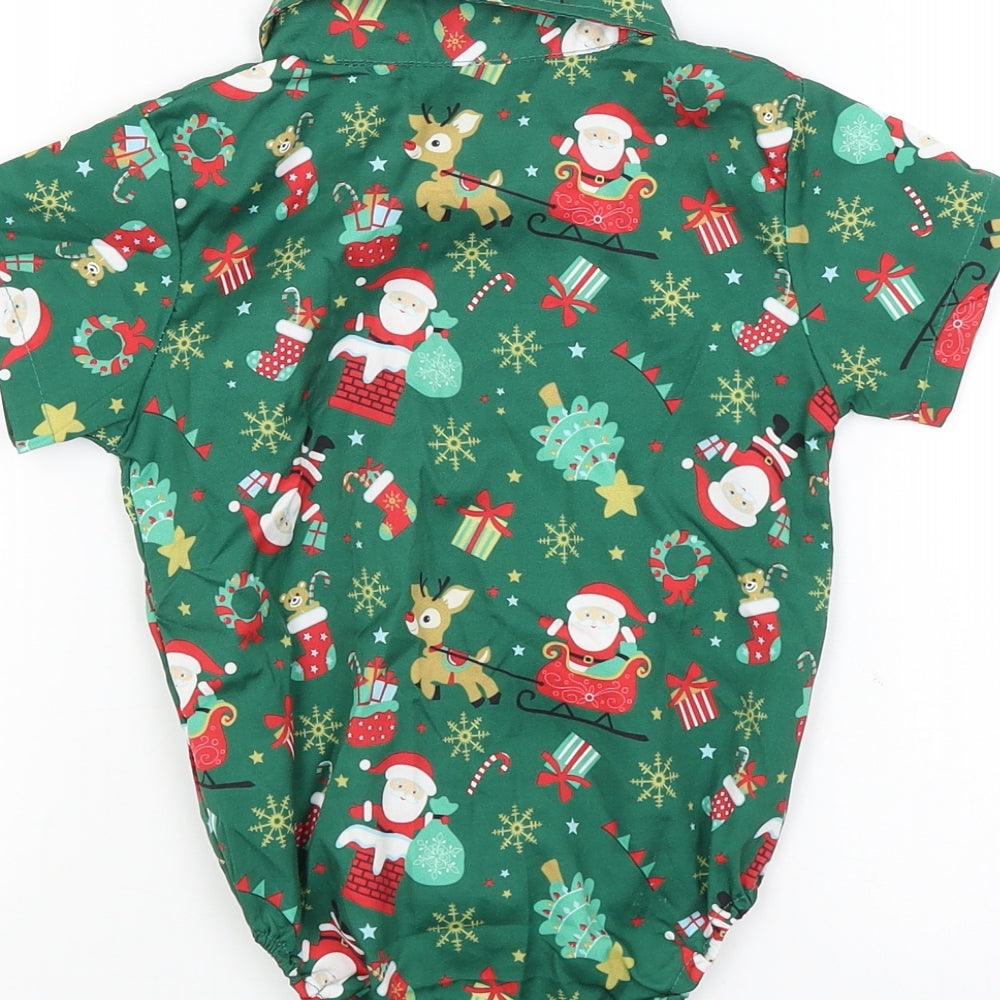 Preworn Girls Green   Bodysuit One-Piece Size 3-4 Years  - Christmas