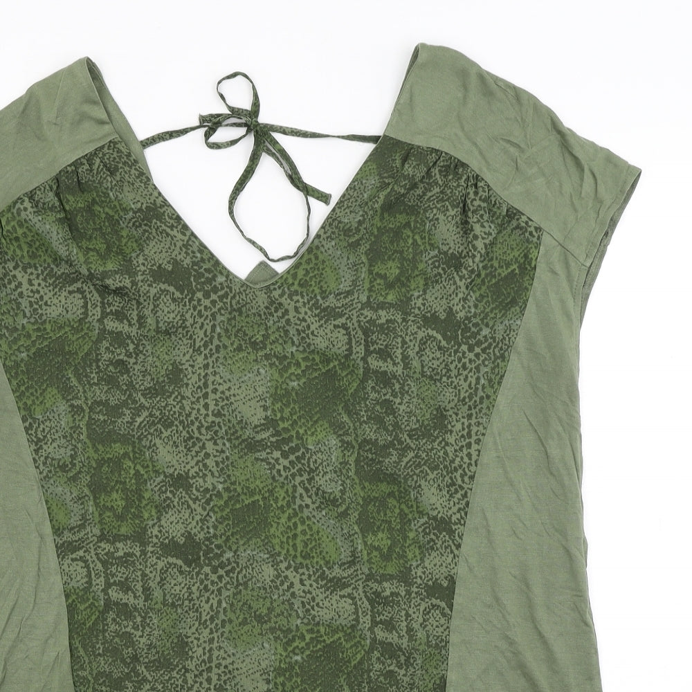 NEXT Womens Green Animal Print  Basic Tank Size 16