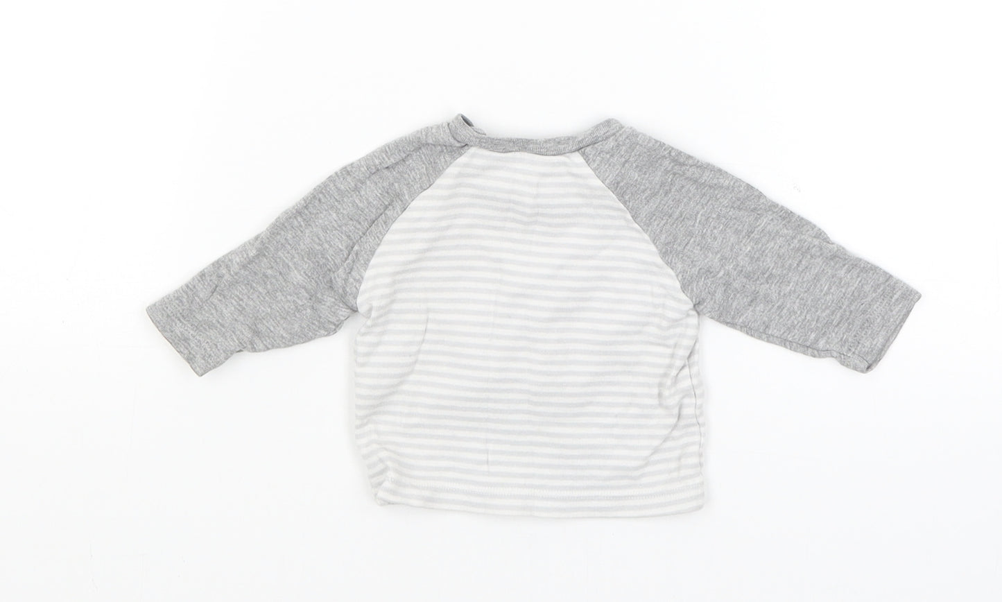 Matalan Baby Grey Striped  Basic T-Shirt Size Newborn  - I love Mummy