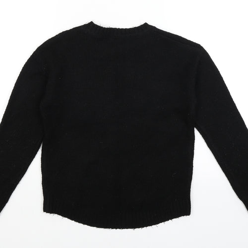 F&F Girls Black   Pullover Jumper Size 9-10 Years  - Stars