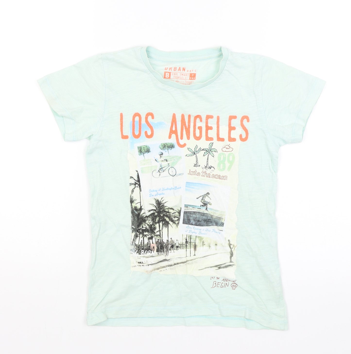 Matalan Boys Blue   Basic T-Shirt Size 7 Years  - Los Angeles
