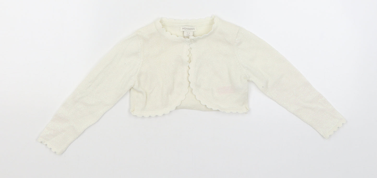Monsoon Baby Ivory   Cardigan Jumper Size 12-18 Months