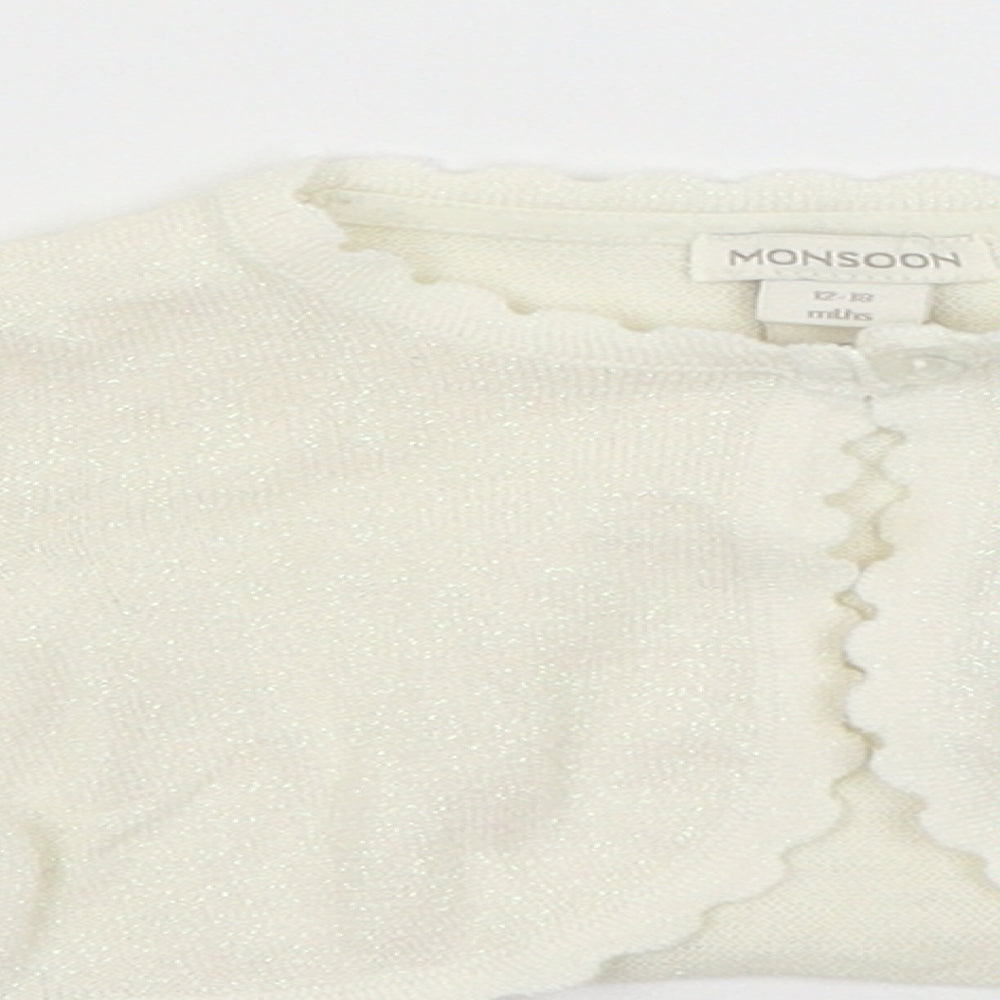 Monsoon Baby Ivory   Cardigan Jumper Size 12-18 Months