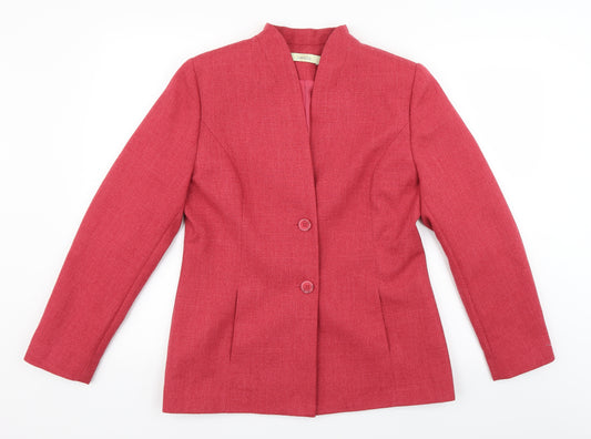 Front view of Classics women’s red jacket blazer, size UK 10