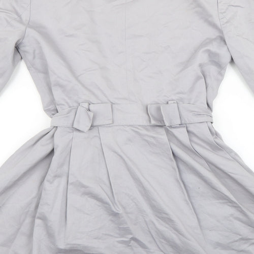 Topshop Womens Grey   Trench Coat Coat Size 10