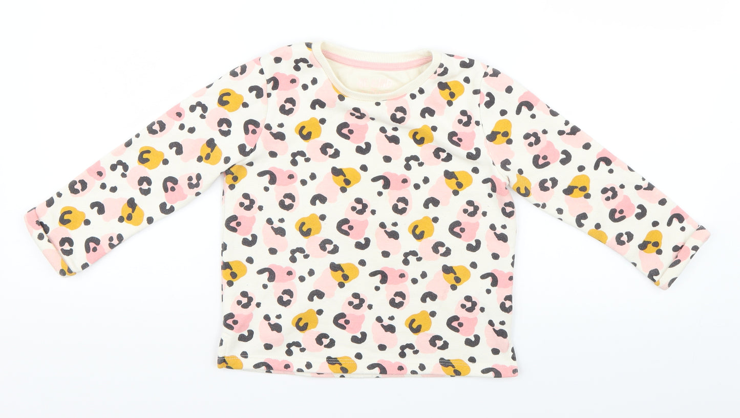 F&F Girls Pink Animal Print  Pullover Jumper Size 3-4 Years