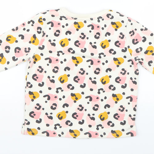 F&F Girls Pink Animal Print  Pullover Jumper Size 3-4 Years