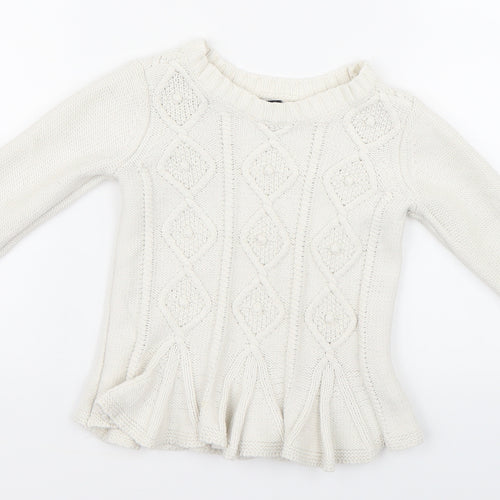 Baby Gap Girls White   Pullover Jumper Size 3 Years
