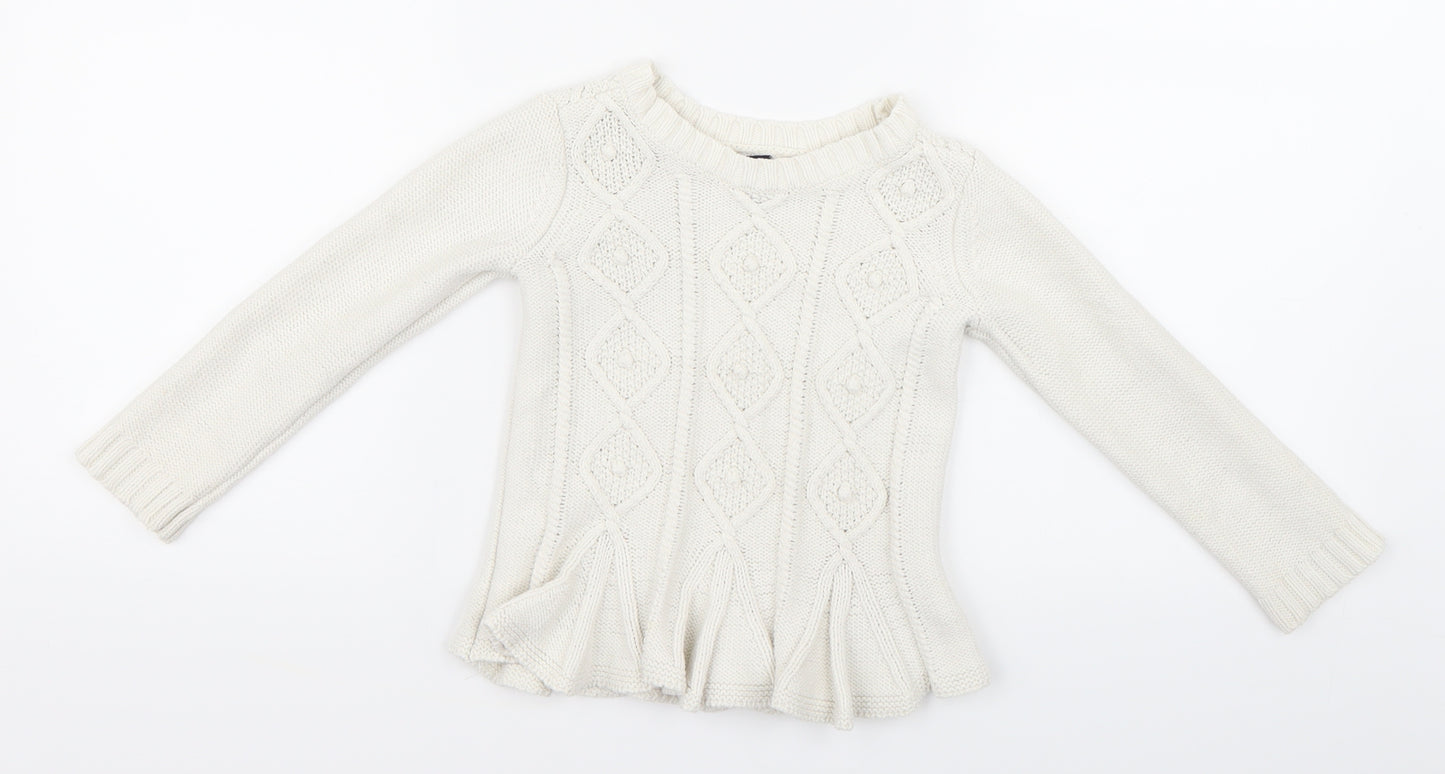 Baby Gap Girls White   Pullover Jumper Size 3 Years