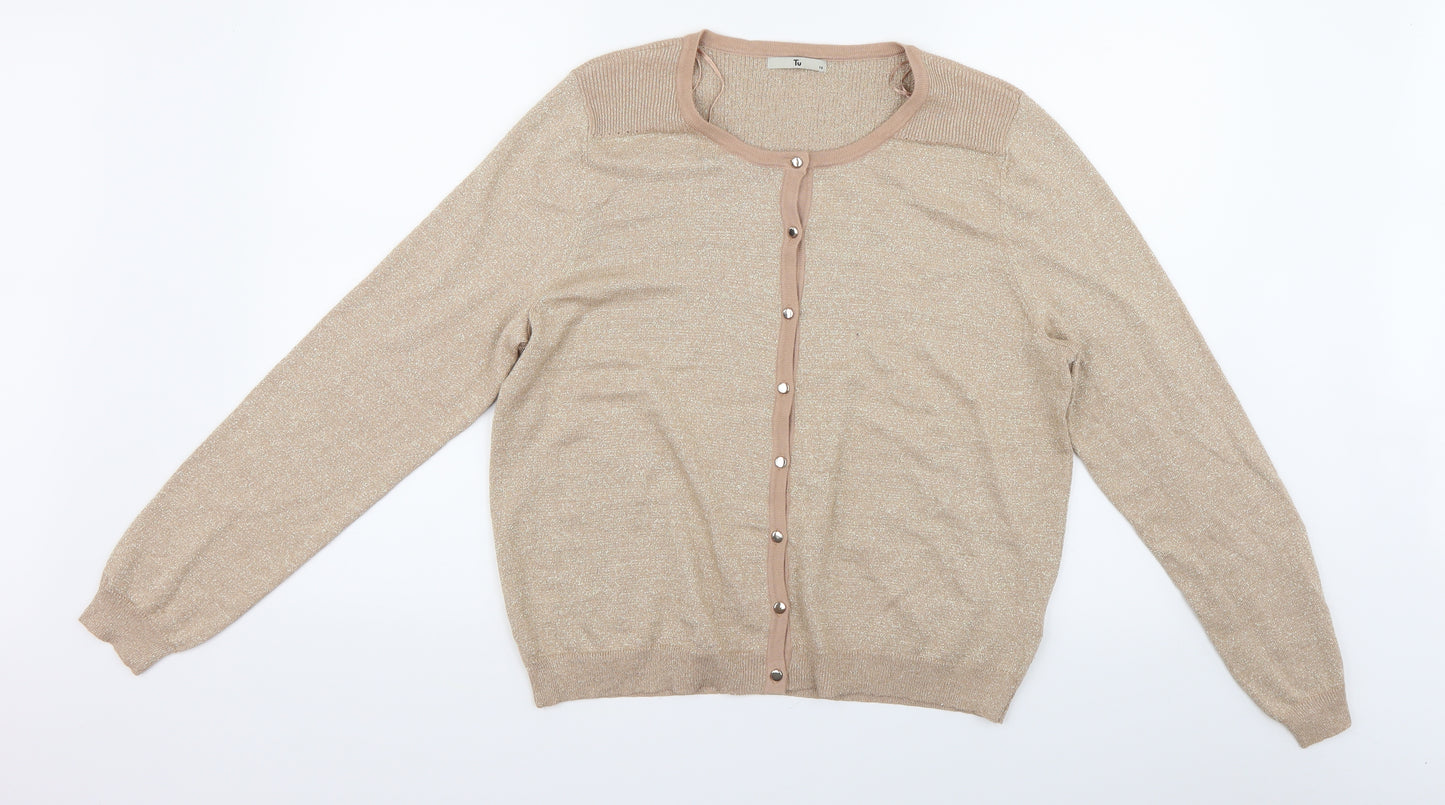 TU Womens Beige   Cardigan Jumper Size 16
