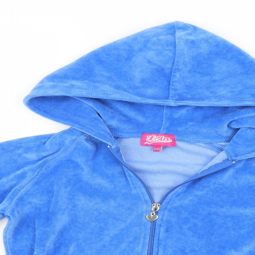 Lola Girls Blue   Full Zip Hoodie Size 11-12 Years