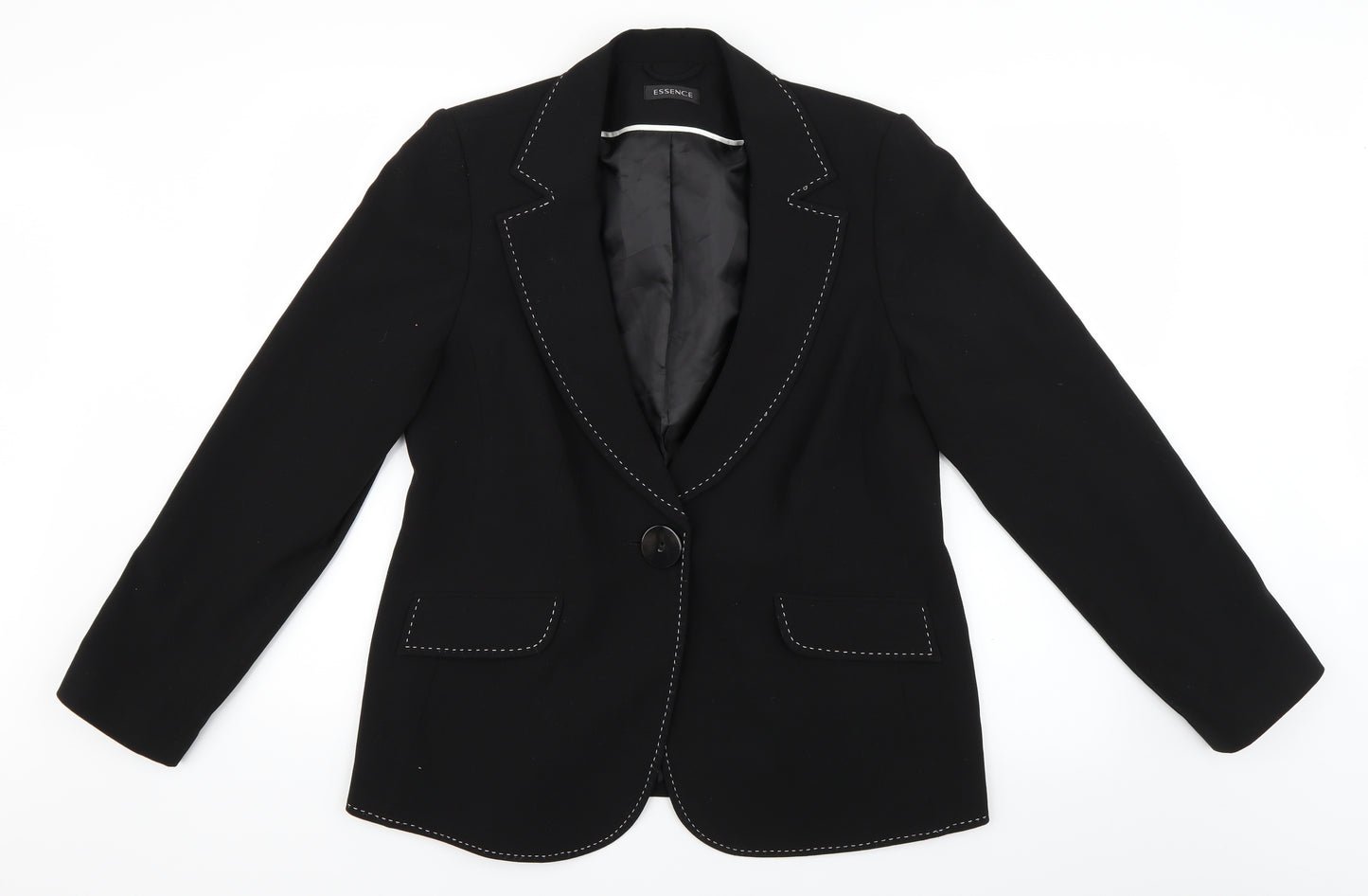 essence Womens Black   Jacket Blazer Size 16