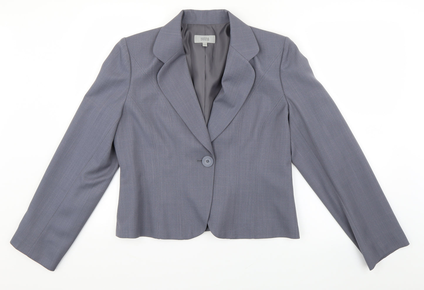 Marks and Spencer Womens Grey   Jacket Blazer Size 14
