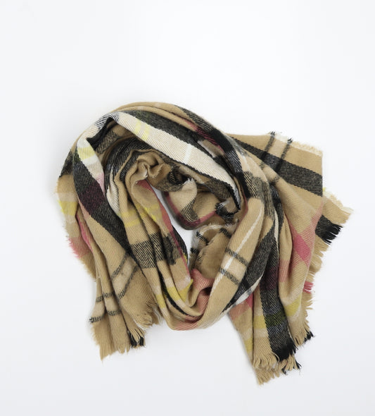 Front view of Preworn women’s beige check scarf