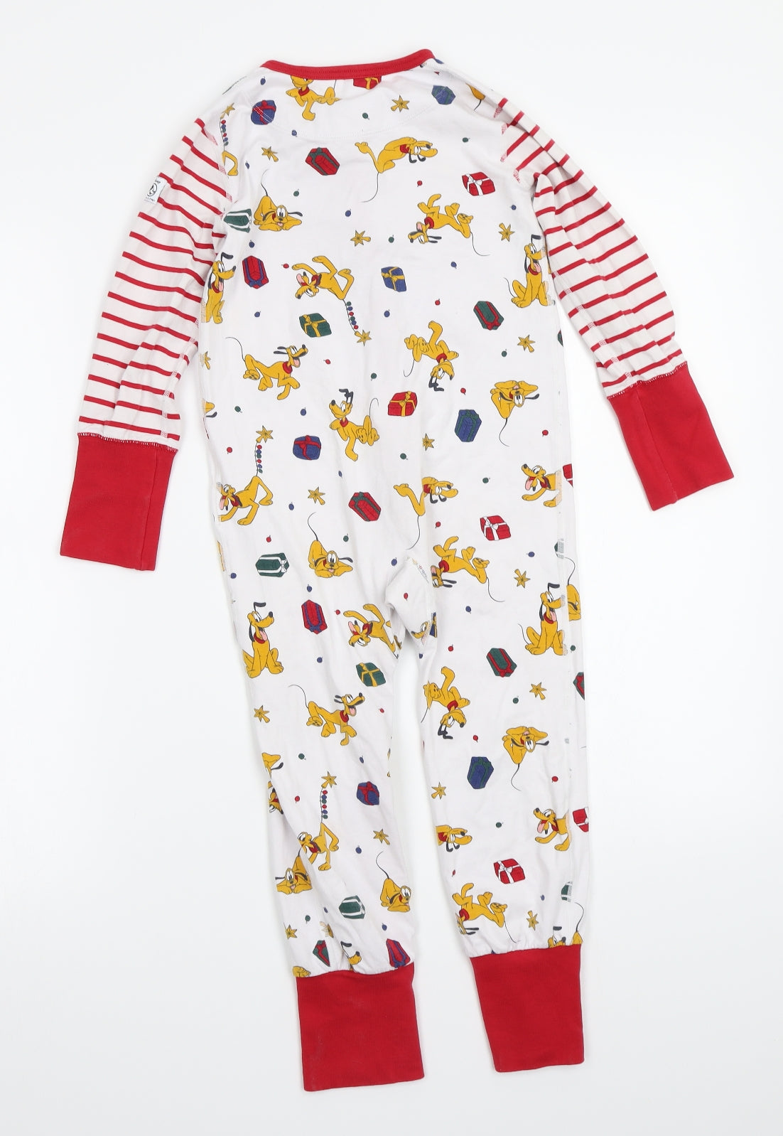 Polarn O. Pyret Girls White Striped  Top One Piece Size 2-3 Years