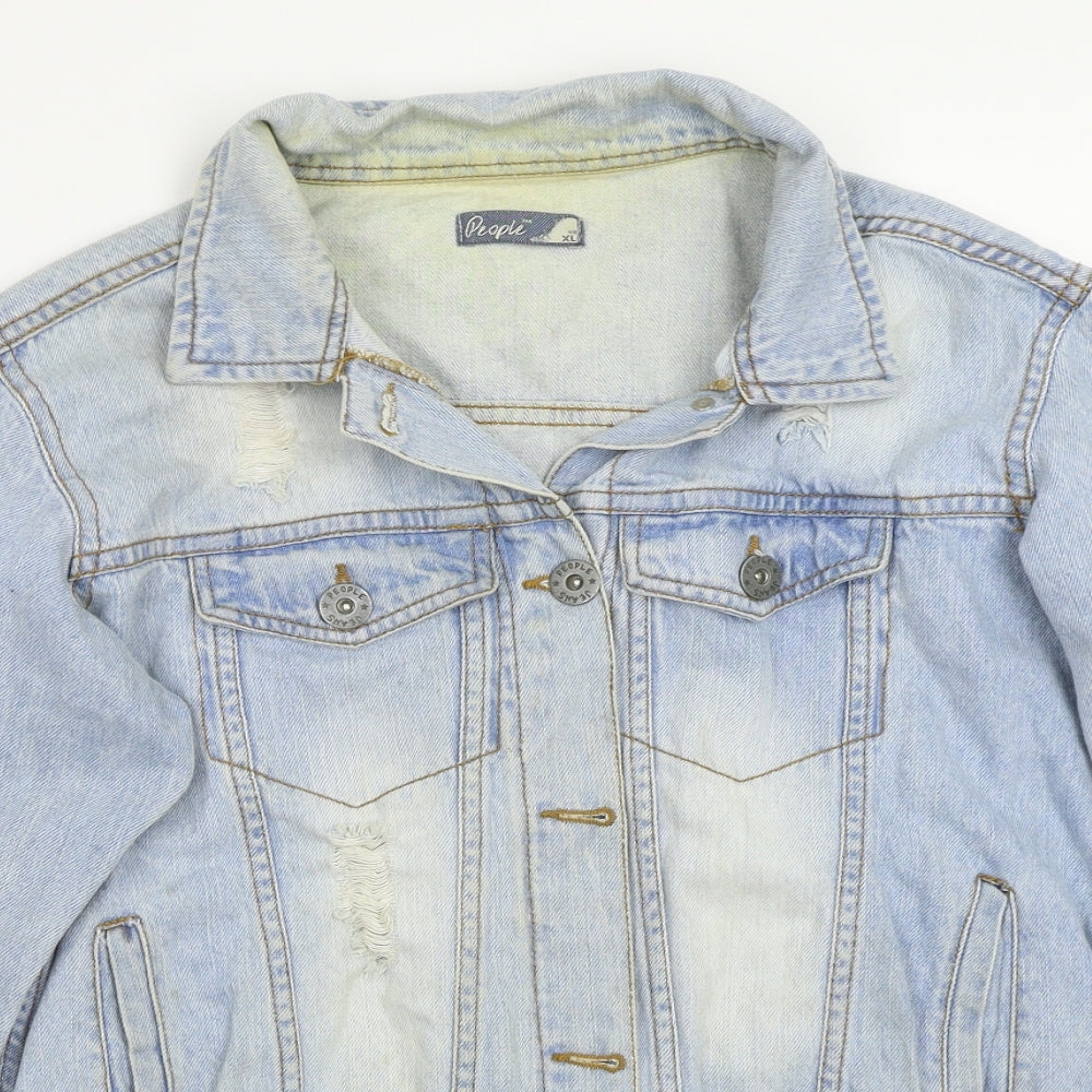 People Womens Blue   Jacket Coat Size XL