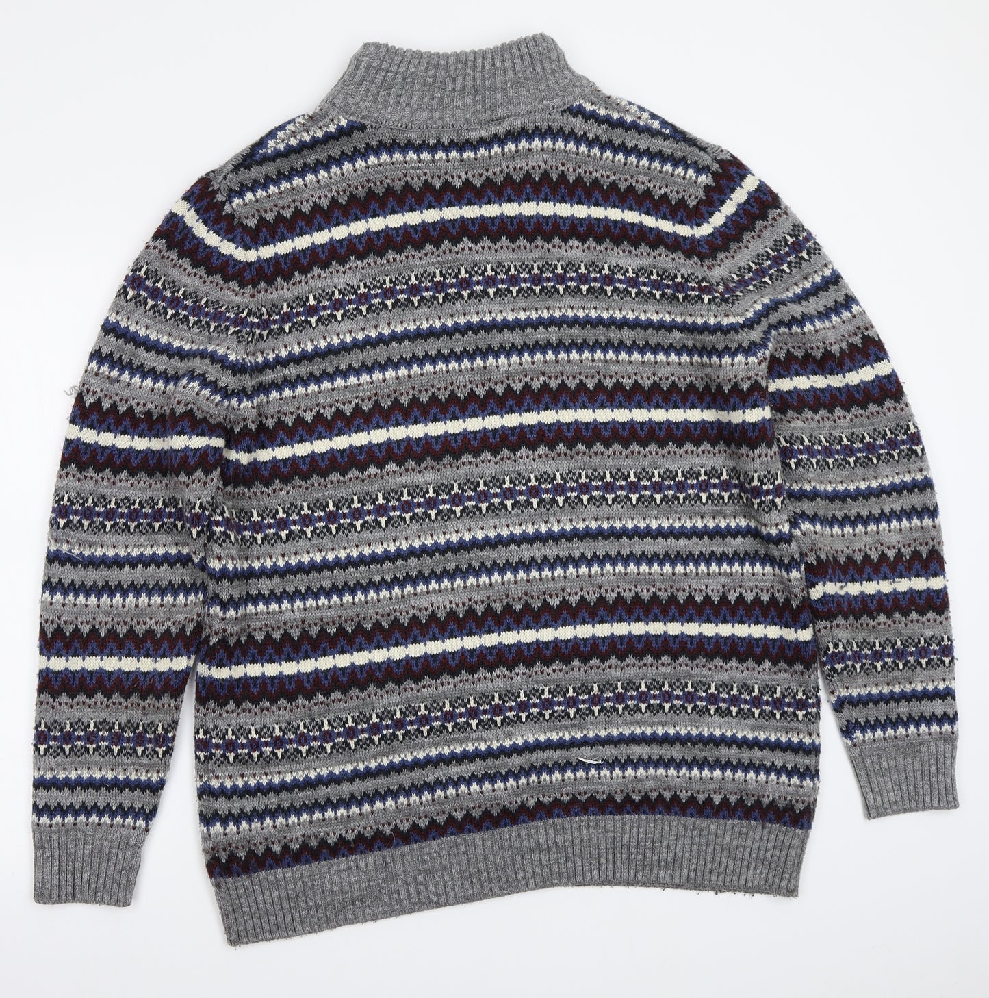 George Mens Grey Geometric  Pullover Jumper Size XL