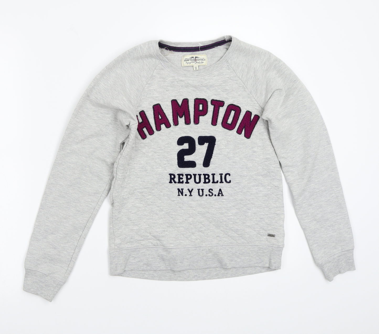 Hampton Republic Girls Grey   Pullover Jumper Size 14 Years