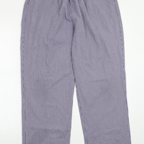 Dover seaways Mens Blue Check  Trousers  Size L L31 in - Chefswear