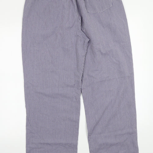 Dover seaways Mens Blue Check  Trousers  Size L L31 in - Chefswear