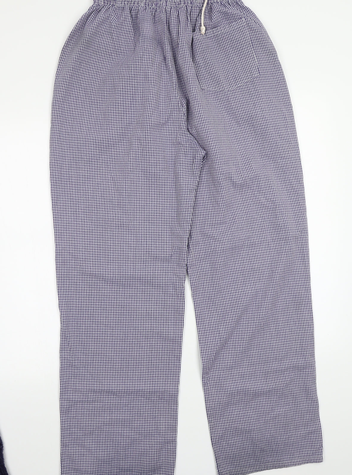 Dover seaways Mens Blue Check  Trousers  Size L L31 in - Chefswear