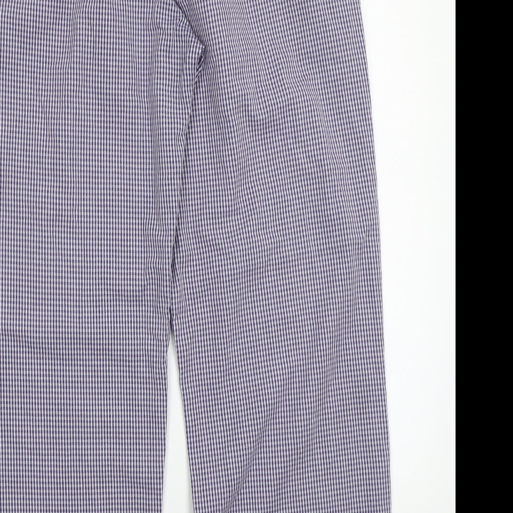 Dover seaways Mens Blue Check  Trousers  Size L L31 in - Chefswear