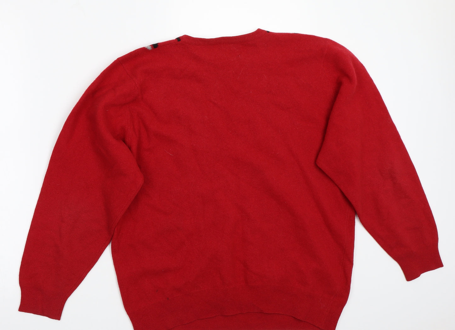 Pringle Womens Red Geometric  Pullover Jumper Size 14