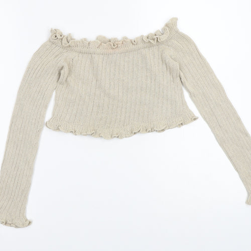 Prague Womens Beige   Pullover Jumper Size S