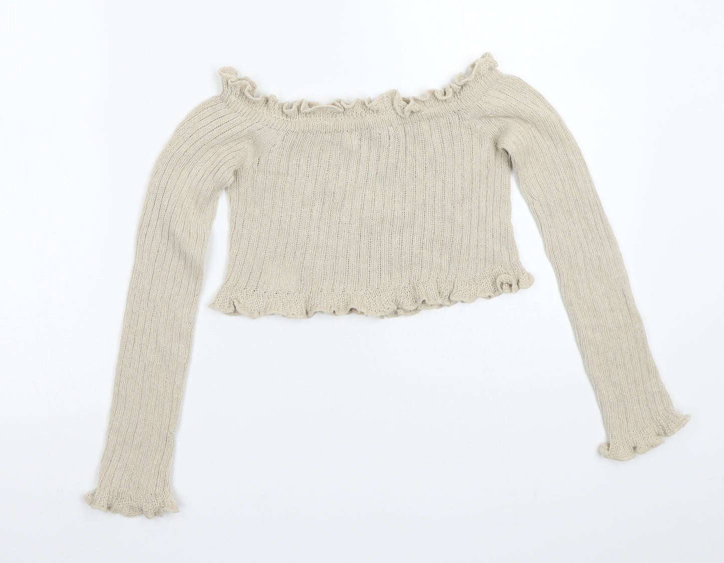 Prague Womens Beige   Pullover Jumper Size S
