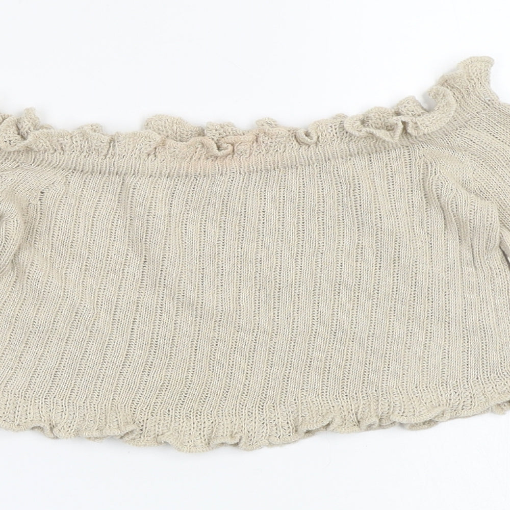Prague Womens Beige   Pullover Jumper Size S
