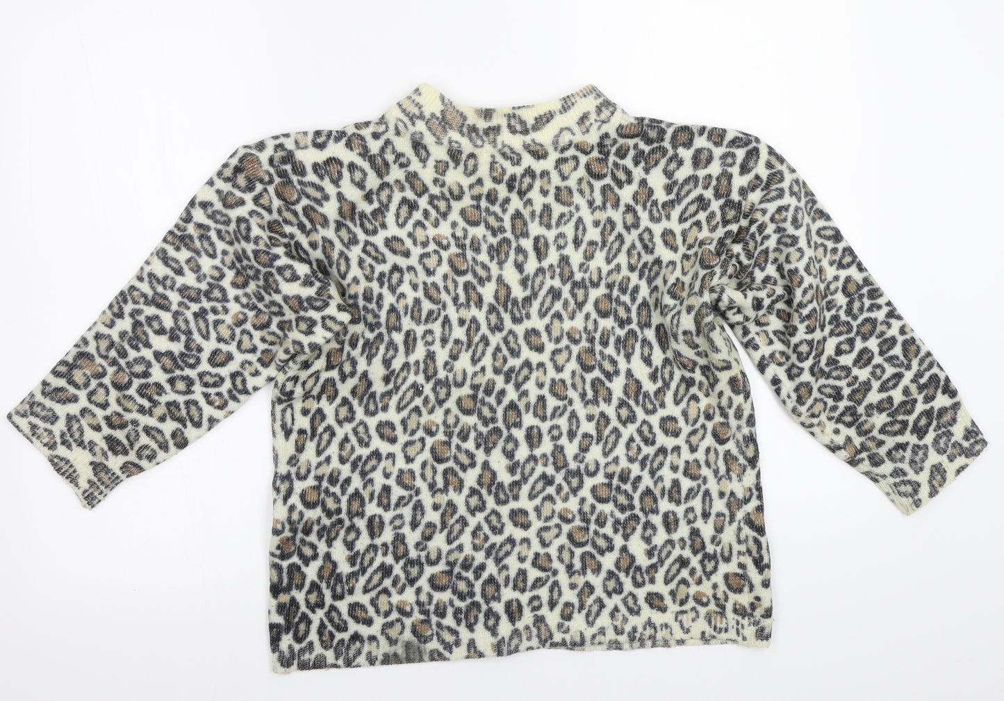 cote a cote Womens Ivory Animal Print  Pullover Jumper One Size