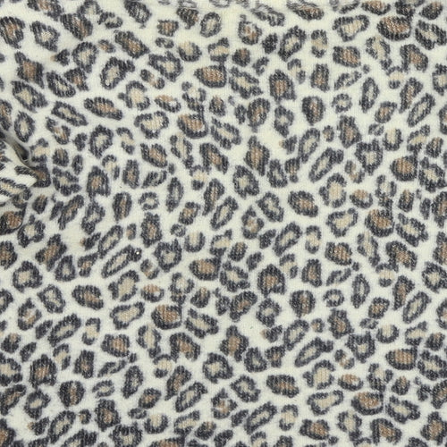 cote a cote Womens Ivory Animal Print  Pullover Jumper One Size