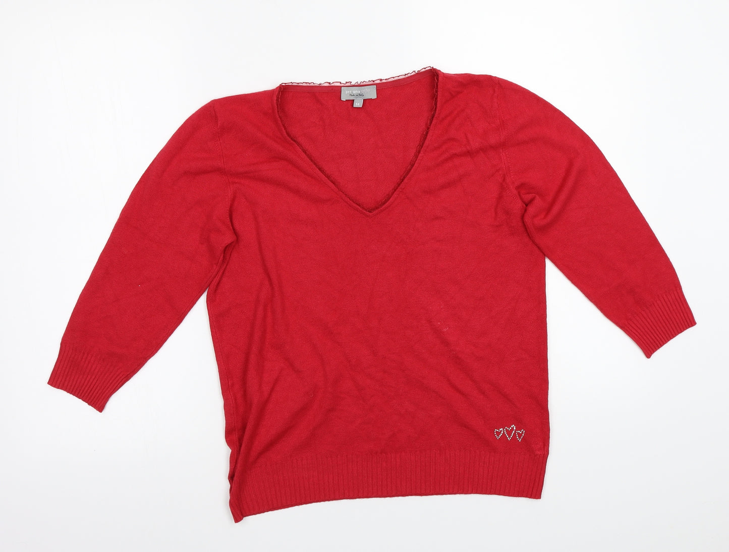 Per Una Womens Red   Basic T-Shirt Size 14