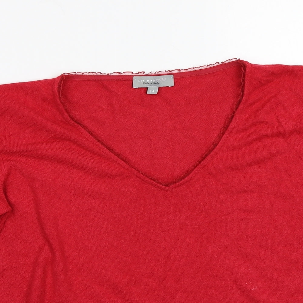 Per Una Womens Red   Basic T-Shirt Size 14