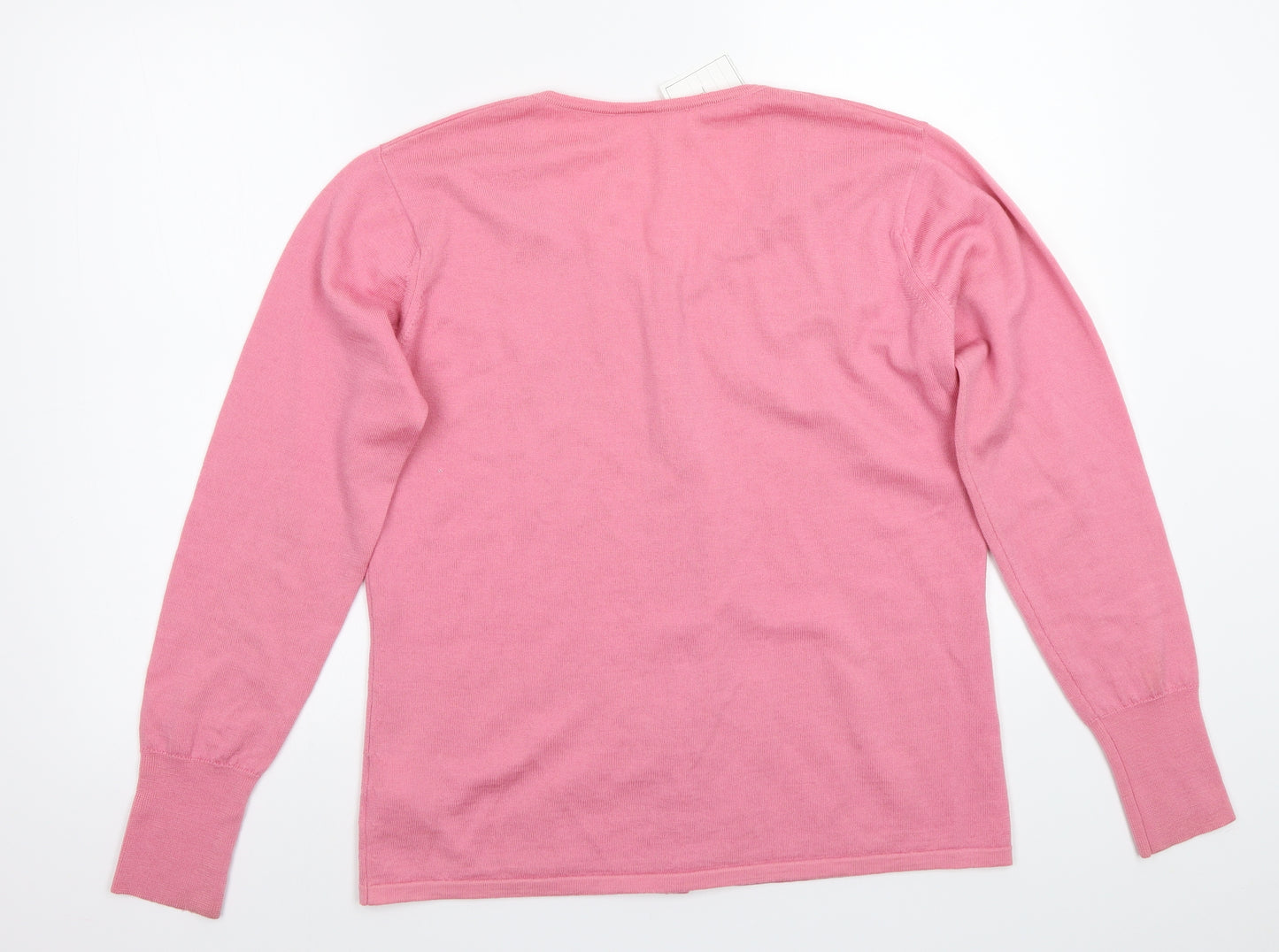Woolmark Womens Pink   Cardigan Jumper Size L
