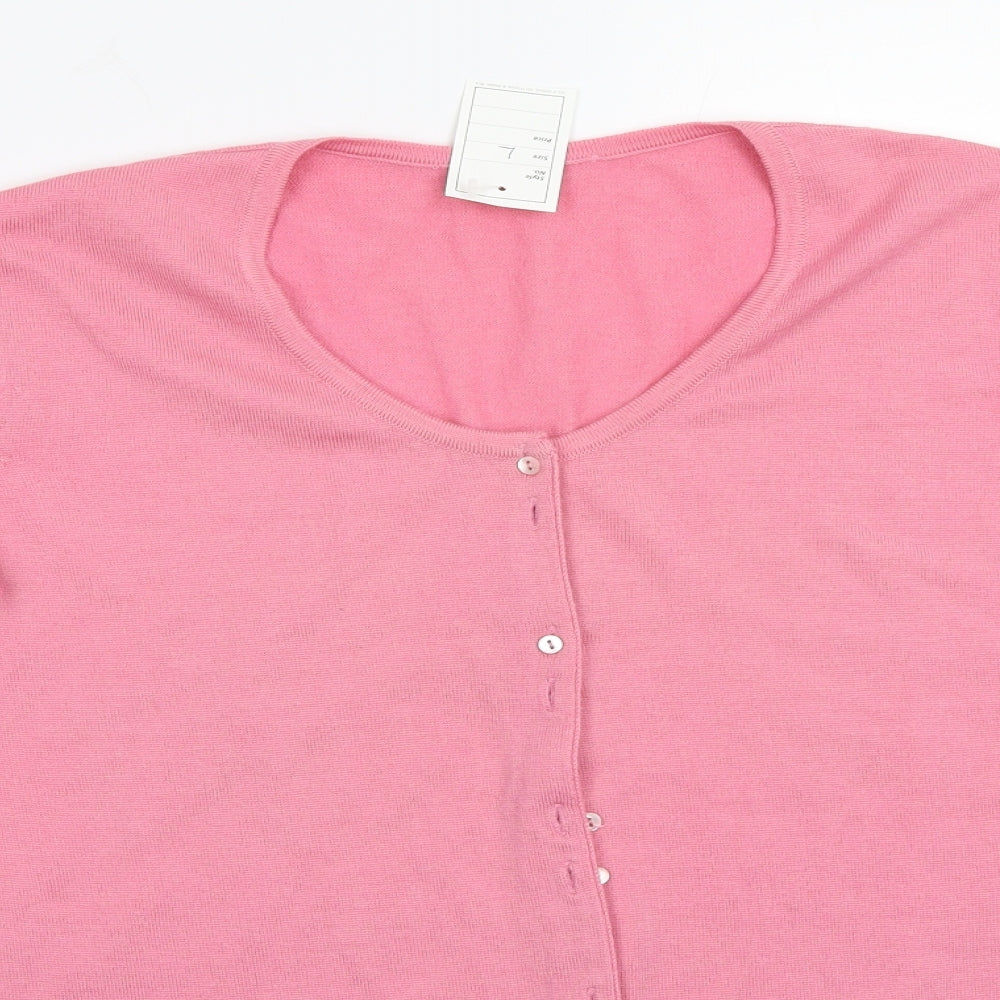 Woolmark Womens Pink   Cardigan Jumper Size L