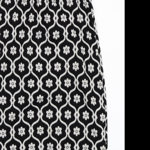 Veritgo Womens Black Floral  A-Line  Size XS