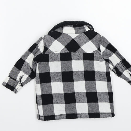fred&flo Baby Black Check  Jacket Coatigan Size 6-9 Months