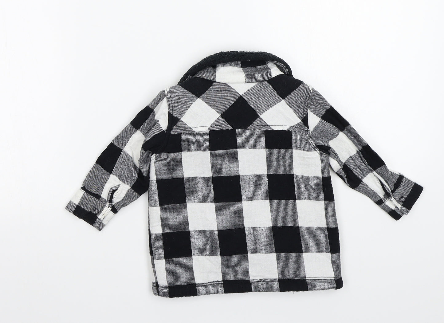 fred&flo Baby Black Check  Jacket Coatigan Size 6-9 Months