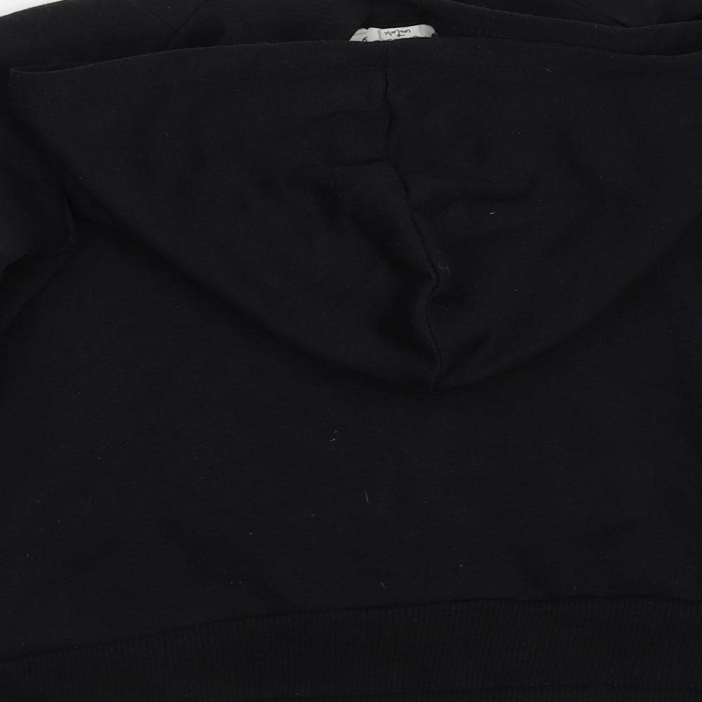 Candy Couture Girls Black  Rayon Pullover Hoodie Size 9 Years