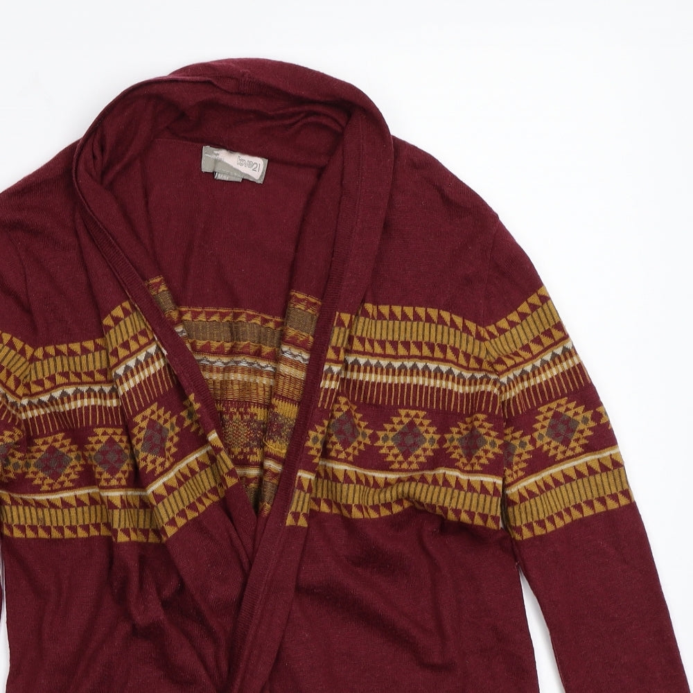 Love21 Womens Purple Geometric  Cardigan Jumper Size M