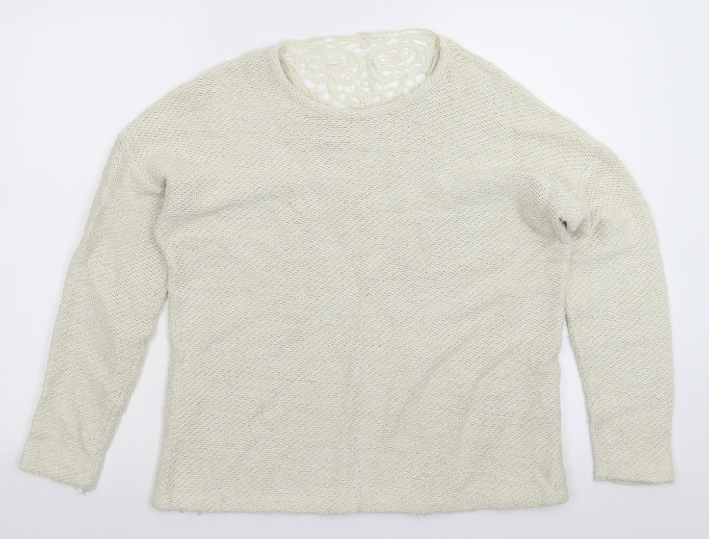 C&A Womens White  Knit Pullover Jumper Size XL